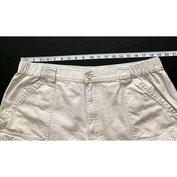 Mens Savane Canvas Cargo Shorts Sporty Flat Front 6 Pockets Light Khaki 40 - Picture 3 of 9